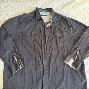 Tommy Bahama big & tall Dark Gray Button-Up Shirt with Chest Pockets